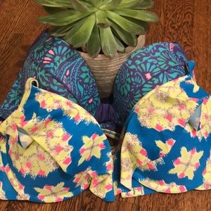 NWOT Aerie Colorful Swim Top Bundle (2)